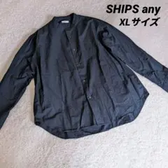 SHIPSany バンドカラー 長袖シャツ ネイビー XLのサムネイル