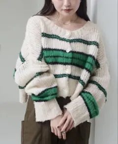 kastane ボーダーモヘアライクニット 新品