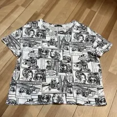 ZARA アメコミ柄Ｔシャツ　ホワイト クロップド丈