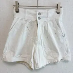 一点限り✨　ショートパンツ　【Ｍ】　ホワイト デニム　白　レディース　春夏