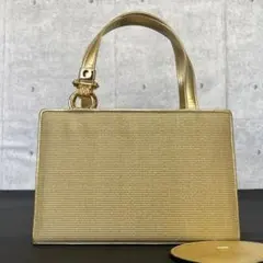 未使用級】COMTESSE ホースヘア ベージュ ゴールド金具 ハンドバッグ