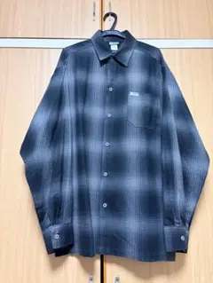 CALTOP オンブレシャツ　チャコールXブラック