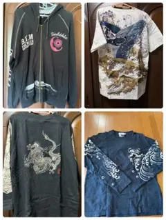 絡繰魂　Tシャツ、パーカー　絡繰魂 × 時遊 長袖Tシャツ ブラック XL ４点のサムネイル