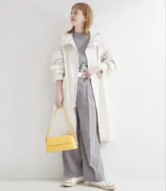 SIMPLICITE B.C.STOCK フード　ロングコート　白　モッズコート