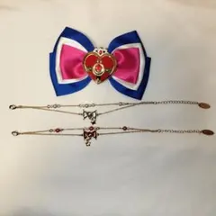 セーラームーン USJ リボンヘアクリップ ブレスレット 3点セット