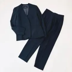 グリーンレーベル　セットアップ　スーツ　パンツ　ノーカラー　春夏　ブラック　36