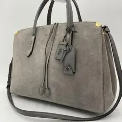 美品✨コーチ クーパー キャリーオール 2way ハンドバッグ スエード グレー