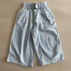 GU 水色ストライプ ワイドパンツ 120 ポケットあり　子供服　キッズ