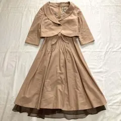ホコモモラ　ジャケットワンピース　セットアップ　チュール　フォーマル　ピンク　L