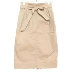 ユニクロ リボン付きチノスカート ハイウエストベルテッド ナロースカート