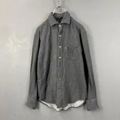 日本製 45rpm 長袖シャツ ネルシャツ ポケット グレー コットン メンズ