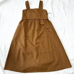 【新品未使用】GU　キャミワンピース　130㎝　ブラウン　バックリボン　キッズ