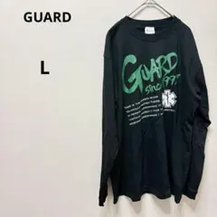 ガード　90s　長袖カットソー 黒 ロゴプリント バックプリント　カジュアル　秋
