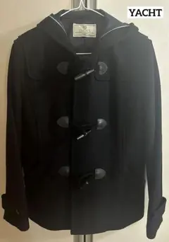 【美品】 YACHT 黒 ダッフルコート 通勤　通学　スクールコート　コート　L
