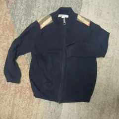 【Burberry】ネイビー カーディガン ジッパー付き