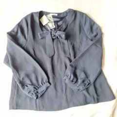 ハニーズ　長袖　ブラウス　リボン　紺