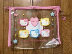 平成レトロ　当時モノ　ハローキティ クリアマルチケース新品未使用・A4
