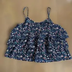 花柄　フリルタンクトップ ネイビー　　152㎝