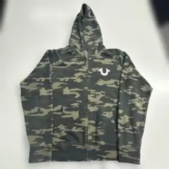 【レア】TRUE RELIGION フーディ ジップパーカー 迷彩 ミリタリー