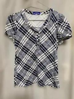 BURBERRY BLUE LABEL チェック柄 半袖ブラウス