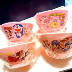 ​【激レア・未使用】昭和レトロ アニメ お茶碗 4点セット 当時物ドラえもん 他のサムネイル