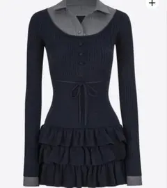 andwang Allure Cable Shirt Dress