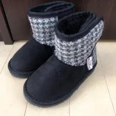 ハリスツイード ムートンブーツ キッズ 14cm
