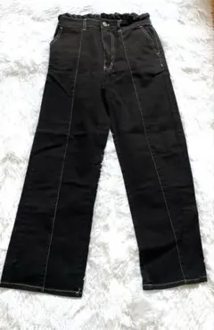ブラックデニムパンツ サイズF