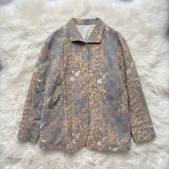90s シアー ボタニカルフラワー ジャケット 平成レトロ ヴィンテージ