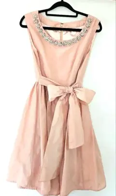 ピンクドレス パーティードレス 結婚式 二次会 リボン