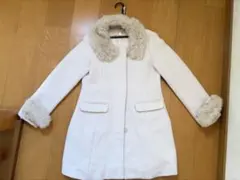 未使用タグ付き】MISCH MASCH ラビットファー付きノーカラーコートM 