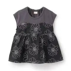 【Petit main】　お花刺しゅうドッキングT 100サイズ　新品