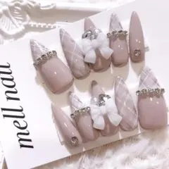 3902 ネイルチップ 量産型 ワンホン フレンチガーリー 韓国 地雷 オーダー