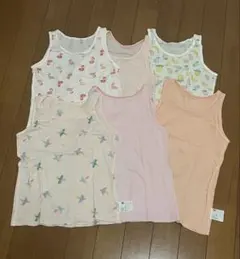 ユニクロ　コットンメッシュタンクトップ6枚セット　120