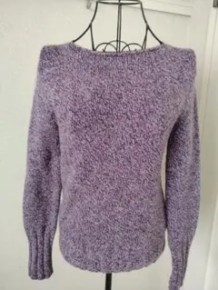 大人おしゃれ【UNTITLED】 アンゴラ混　パープル ミックスカラー　ニット