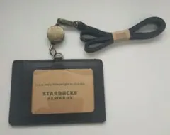 【未使用】スターバックス リサイクルレザー IDカードホルダー ブラック