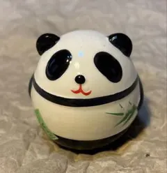 パンダの置物 陶器製　ミニチュア インテリア小物 起き上がり　まん丸