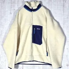 極美品✨パタゴニア レトロX ジャケット M ナチュラル 紺 フリース ボア
