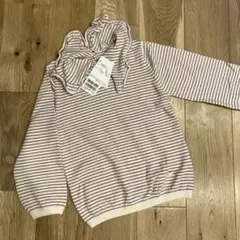 新品・タグ付き　petit main プティマイン　長袖　Big襟トップス110