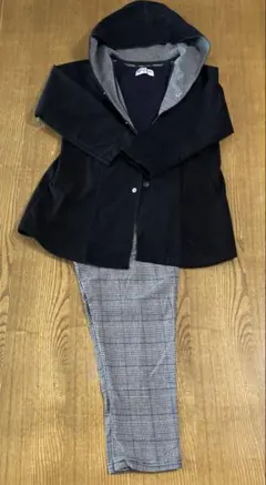 COMME CA ISM フード付きジャケットコートとパンツセット 120A