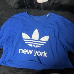 adidas Originals new york Tシャツ 青 ミニ丈のサムネイル
