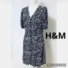 新品　タグ付き　38 H&M ワンピース　ドット　レオパード