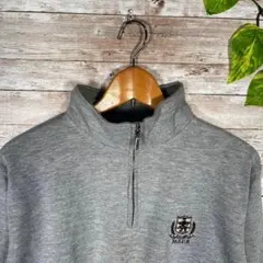 MEN'S CLUB メンズクラブ☆スウェットハーフジップ『L』グレー 刺繍