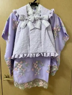 薄紫色 花柄刺繍 着物ドレス 100cm 七五三
