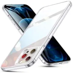 ★iPhone12ProMax ケース 透明 9H背面 TPU 黄変防止