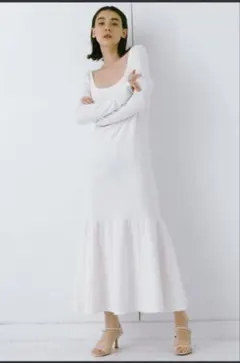 【GALLARDAGALANTE】ホワイト マーメイドスカート ロングワンピース