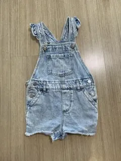baby GAP フリル付きショートオーバーオール 2-3歳 ライトブルー