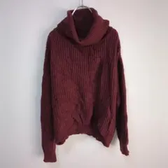 コウベレタス(ONE)タートルネックニット＊長袖＊トップス＊ゆるダボ＊エンジ