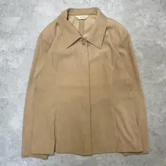 スエード タッチ アウター ジャケット 比翼仕立て ベージュ きれいめ　ミニマルのサムネイル