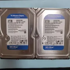 【新古品使用時間10時間以内】HDD 2TB 3.5インチ✕２個